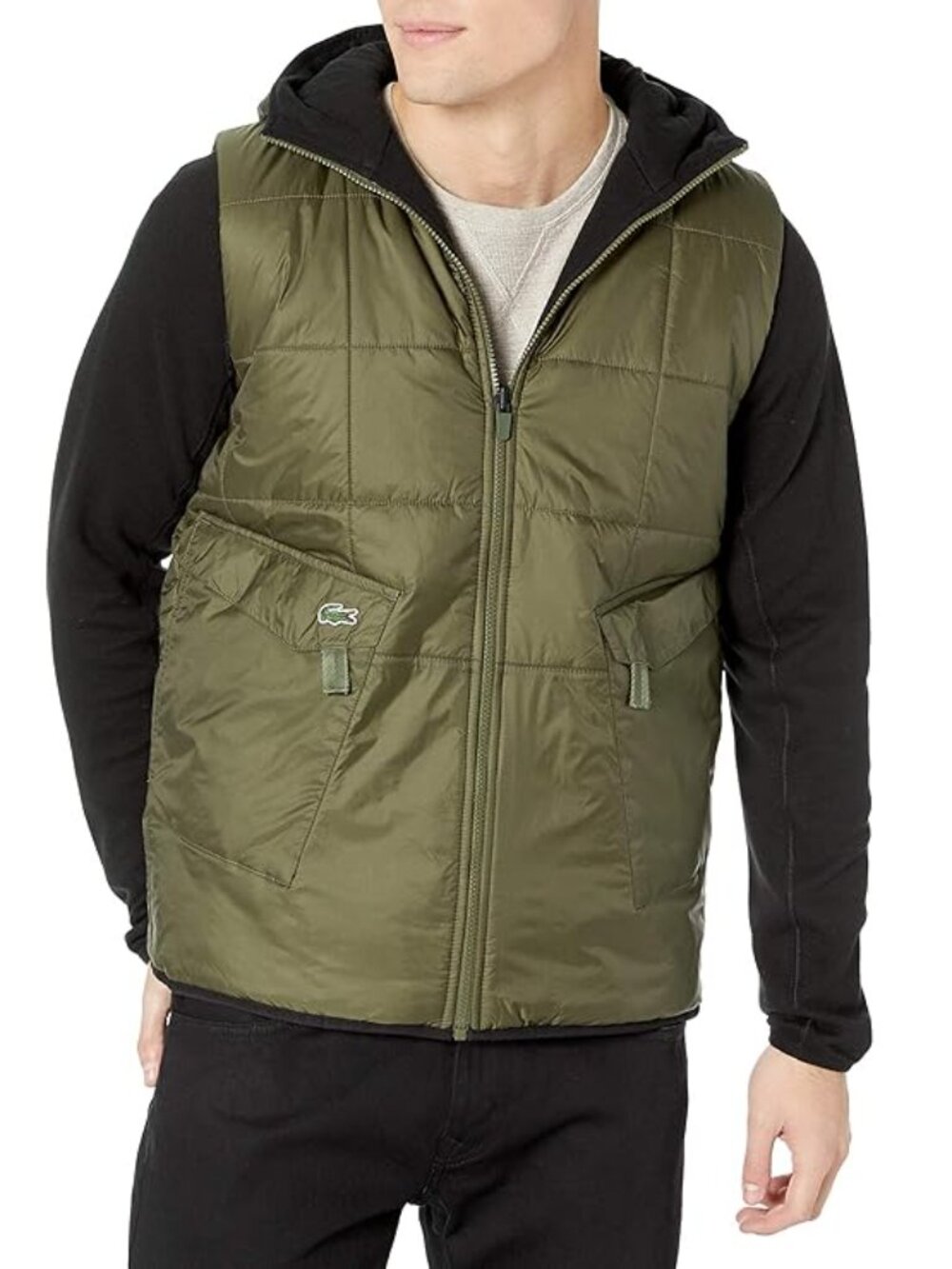 Lacoste Sport Reversible Hooded Jacket w/ Quilted Vest M/L